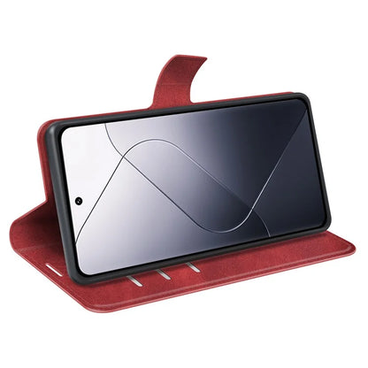 For Xiaomi 14 Case Calf Texture PU Leather Flip Phone Wallet Cover
