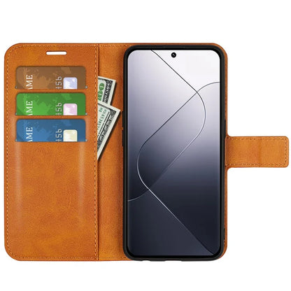 For Xiaomi 14 Case Calf Texture PU Leather Flip Phone Wallet Cover