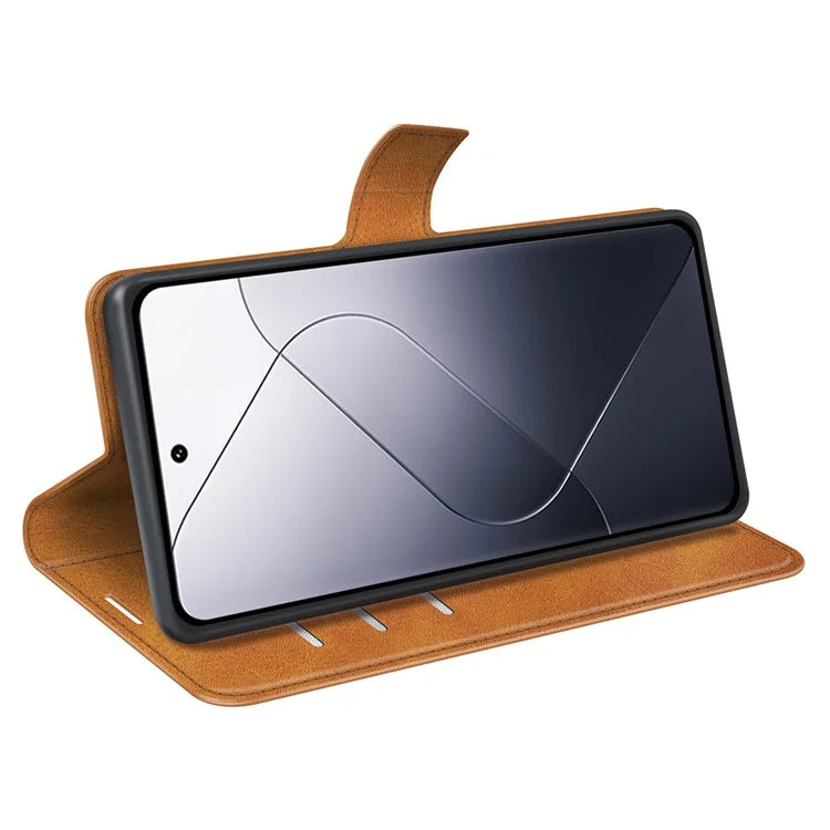 For Xiaomi 14 Case Calf Texture PU Leather Flip Phone Wallet Cover