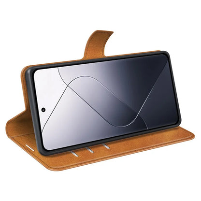 For Xiaomi 14 Case Calf Texture PU Leather Flip Phone Wallet Cover