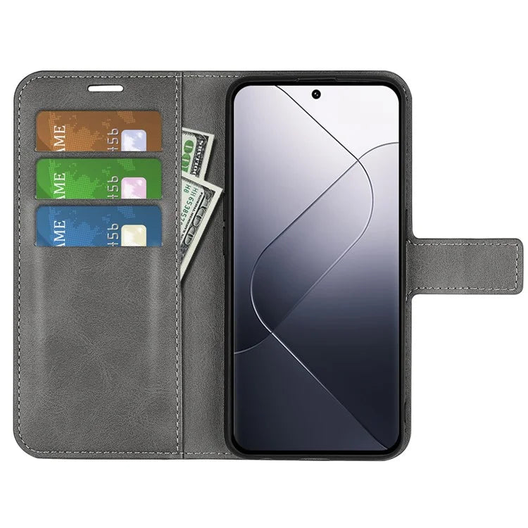 For Xiaomi 14 Case Calf Texture PU Leather Flip Phone Wallet Cover