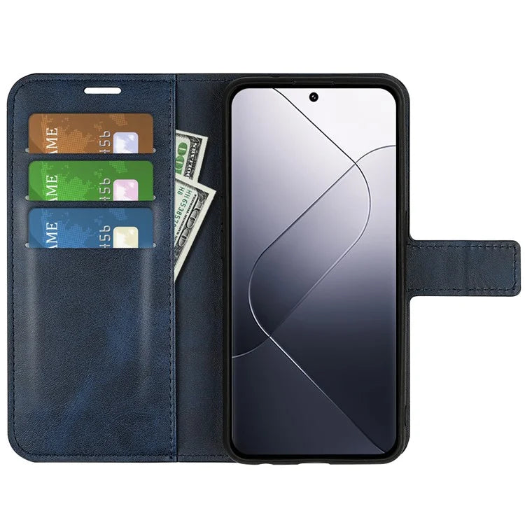 For Xiaomi 14 Case Calf Texture PU Leather Flip Phone Wallet Cover