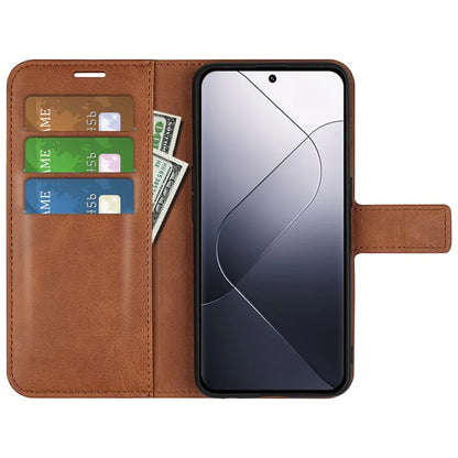 For Xiaomi 14 Case Calf Texture PU Leather Flip Phone Wallet Cover