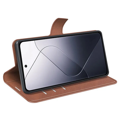 For Xiaomi 14 Case Calf Texture PU Leather Flip Phone Wallet Cover