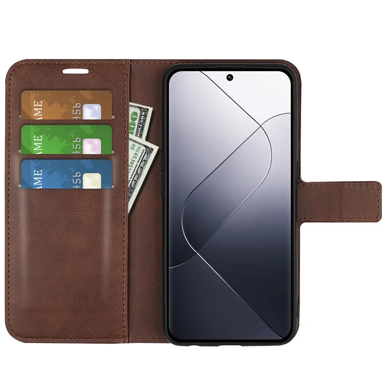 For Xiaomi 14 Case Calf Texture PU Leather Flip Phone Wallet Cover