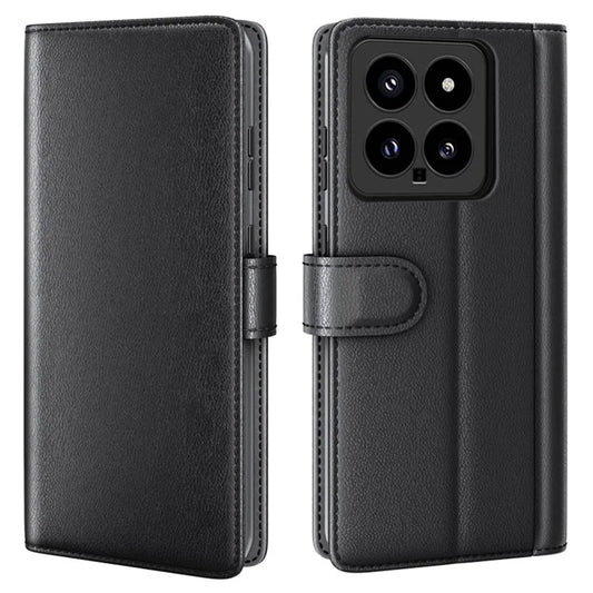 For Xiaomi 14 Case Genuine Split Leather Phone Cover with Wallet