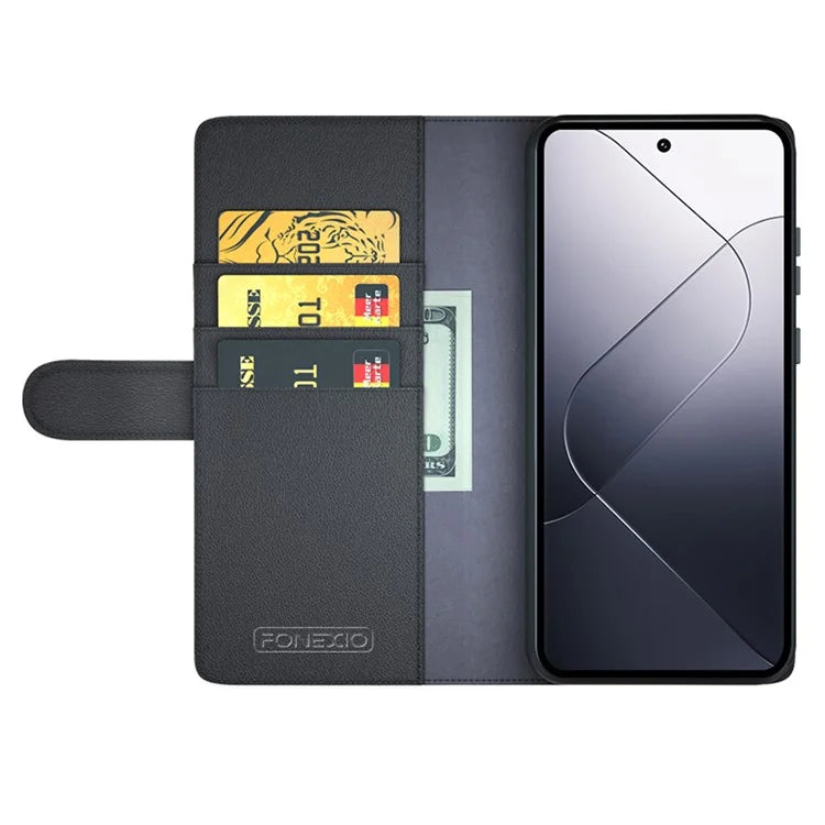 For Xiaomi 14 Case Genuine Split Leather Phone Cover with Wallet