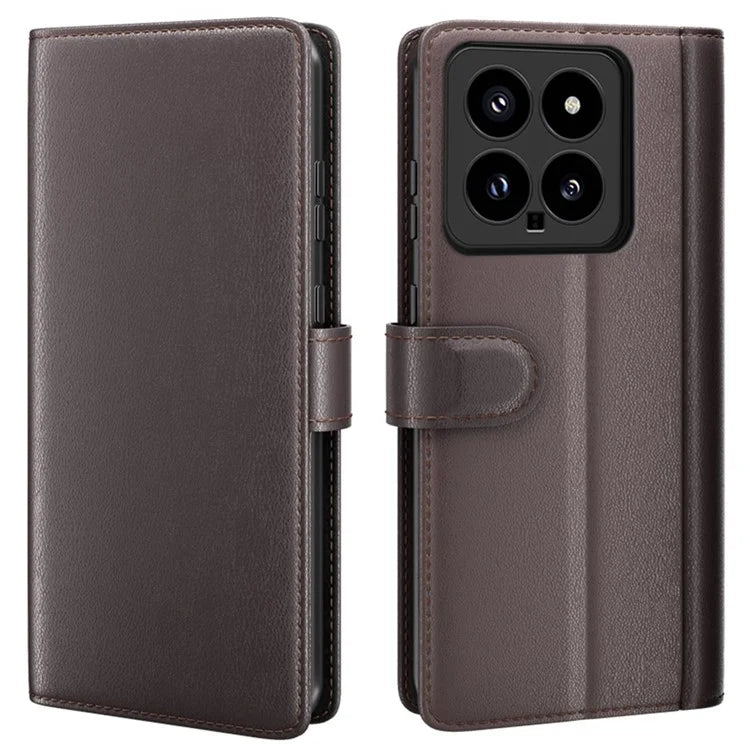 For Xiaomi 14 Case Genuine Split Leather Phone Cover with Wallet