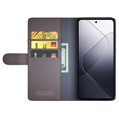For Xiaomi 14 Case Genuine Split Leather Phone Cover with Wallet