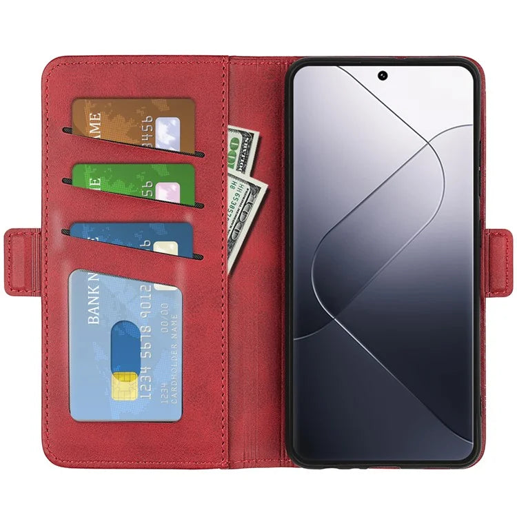 For Xiaomi 14 Pro Case PU Leather Magnetic Clasp Wallet Cover