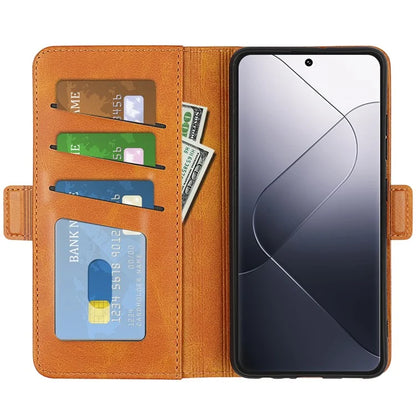 For Xiaomi 14 Pro Case PU Leather Magnetic Clasp Wallet Cover