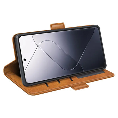 For Xiaomi 14 Pro Case PU Leather Magnetic Clasp Wallet Cover