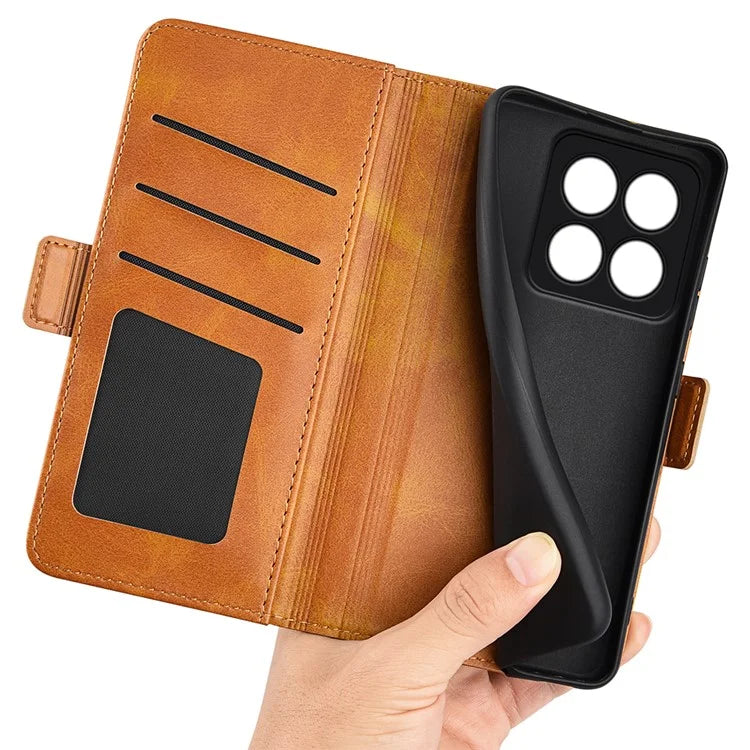 For Xiaomi 14 Pro Case PU Leather Magnetic Clasp Wallet Cover