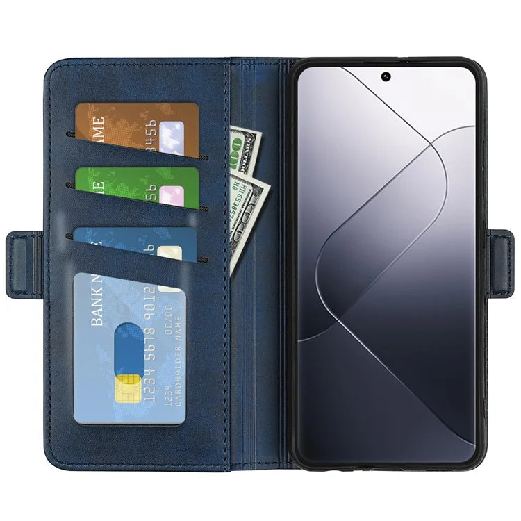 For Xiaomi 14 Pro Case PU Leather Magnetic Clasp Wallet Cover
