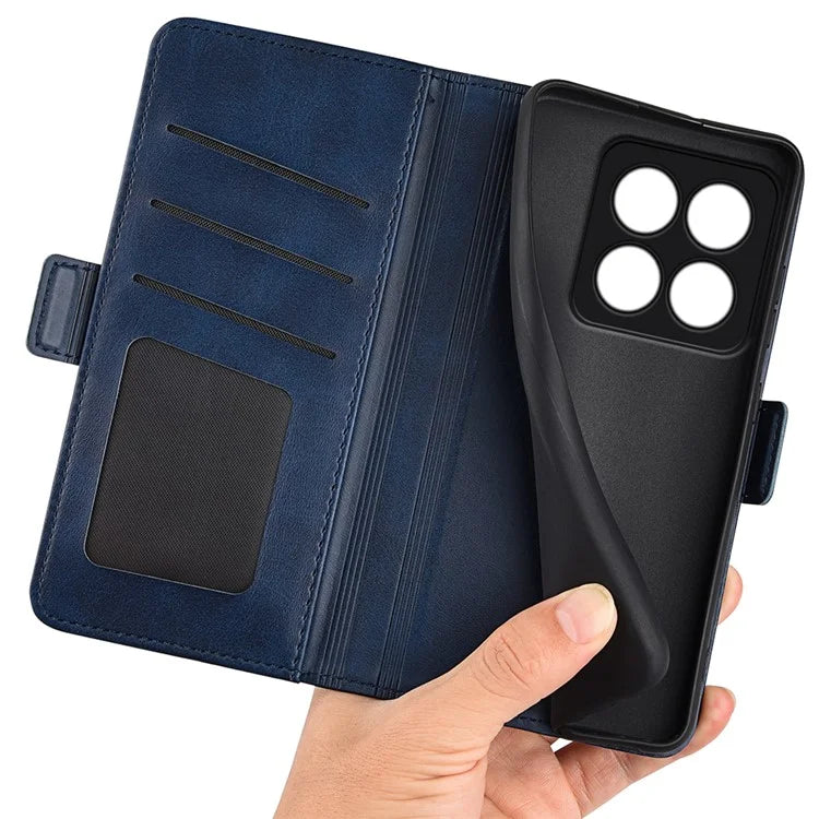 For Xiaomi 14 Pro Case PU Leather Magnetic Clasp Wallet Cover