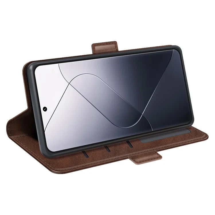 For Xiaomi 14 Pro Case PU Leather Magnetic Clasp Wallet Cover