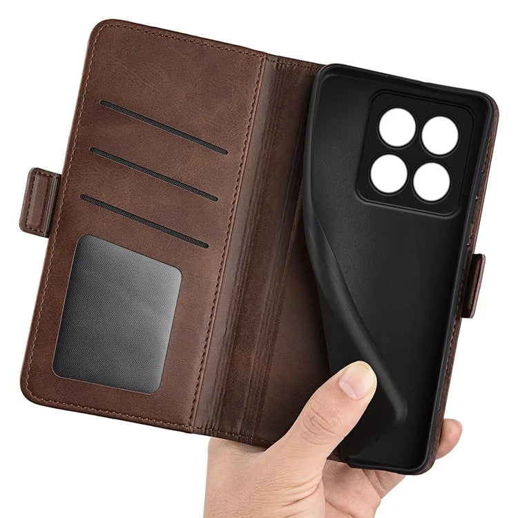 For Xiaomi 14 Pro Case PU Leather Magnetic Clasp Wallet Cover