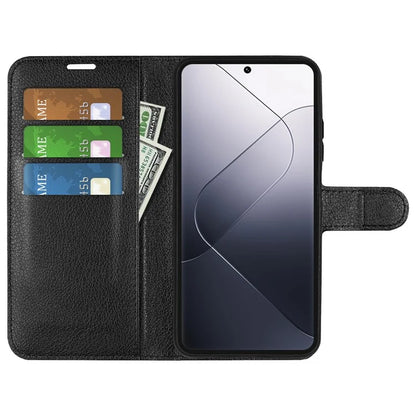 For Xiaomi 14 Pro Case Litchi Texture Anti-scratch Wallet Leather Cover