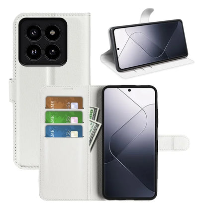 For Xiaomi 14 Pro Case Litchi Texture Anti-scratch Wallet Leather Cover