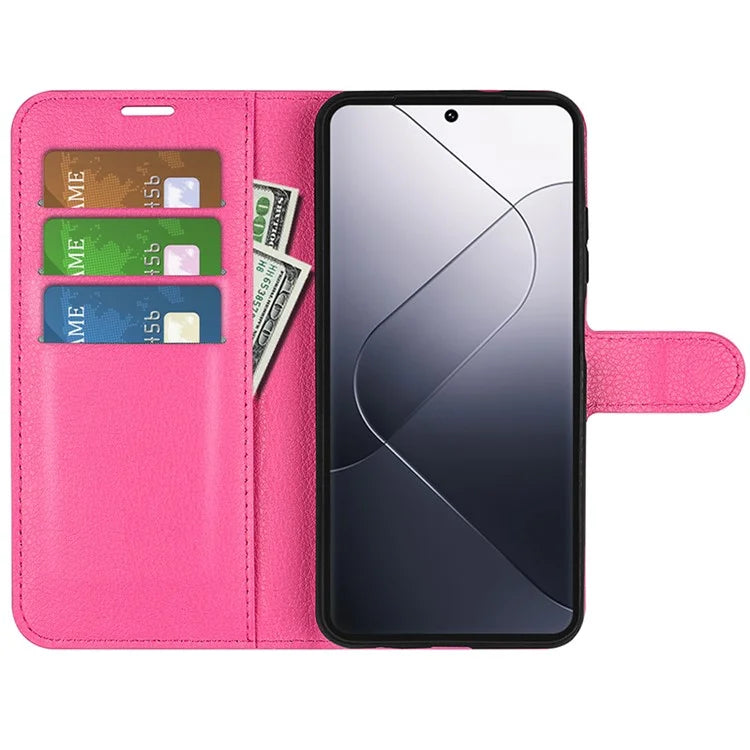 For Xiaomi 14 Pro Case Litchi Texture Anti-scratch Wallet Leather Cover