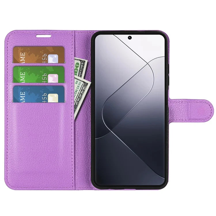 For Xiaomi 14 Pro Case Litchi Texture Anti-scratch Wallet Leather Cover