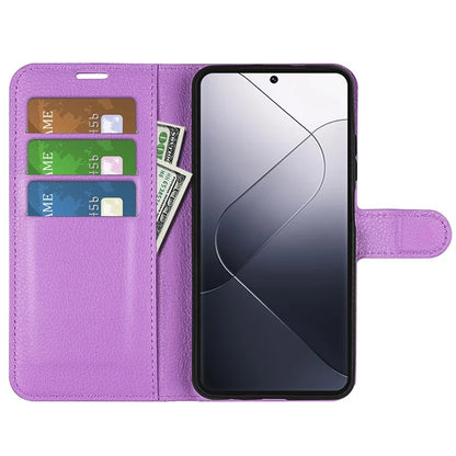 For Xiaomi 14 Pro Case Litchi Texture Anti-scratch Wallet Leather Cover