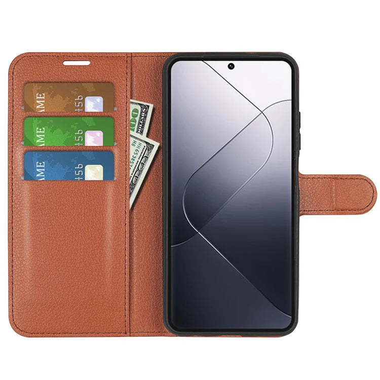 For Xiaomi 14 Pro Case Litchi Texture Anti-scratch Wallet Leather Cover