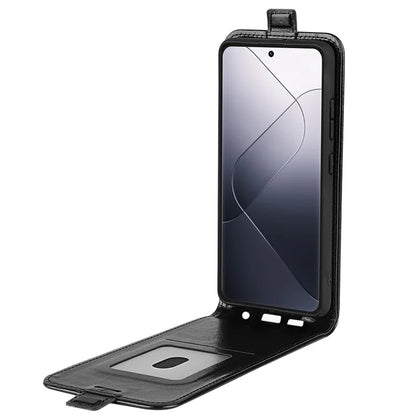 For Xiaomi 14 Pro Case Crazy Horse Texture Vertical Flip Phone Leather Cover