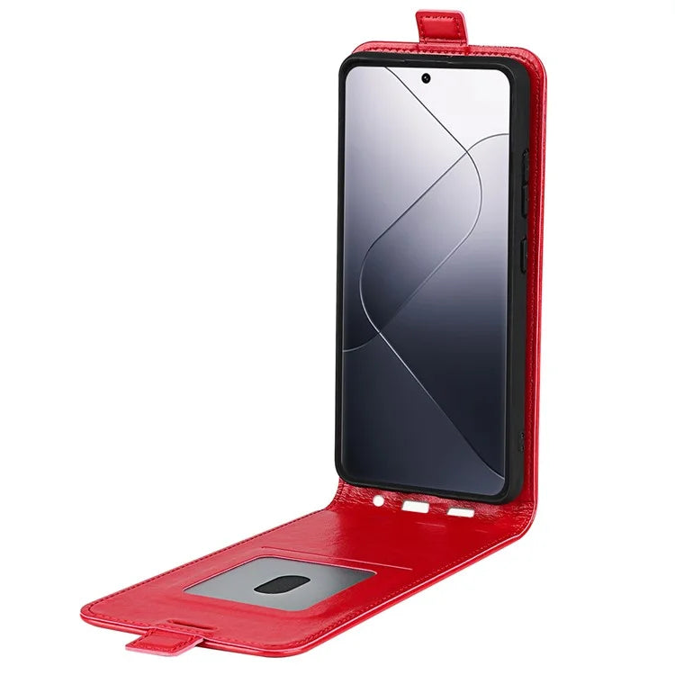 For Xiaomi 14 Pro Case Crazy Horse Texture Vertical Flip Phone Leather Cover