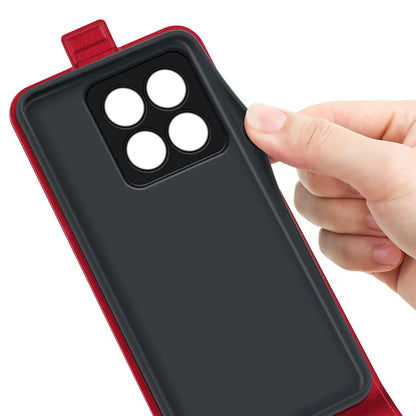 For Xiaomi 14 Pro Case Crazy Horse Texture Vertical Flip Phone Leather Cover