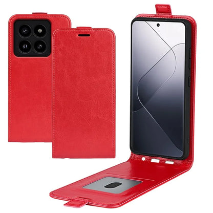 For Xiaomi 14 Pro Case Crazy Horse Texture Vertical Flip Phone Leather Cover