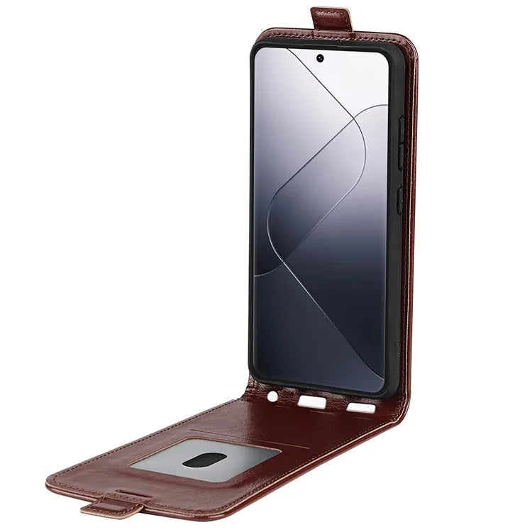 For Xiaomi 14 Pro Case Crazy Horse Texture Vertical Flip Phone Leather Cover