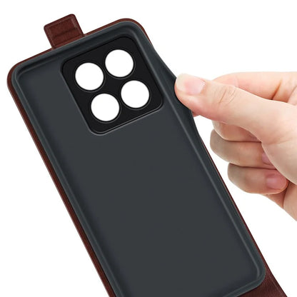 For Xiaomi 14 Pro Case Crazy Horse Texture Vertical Flip Phone Leather Cover
