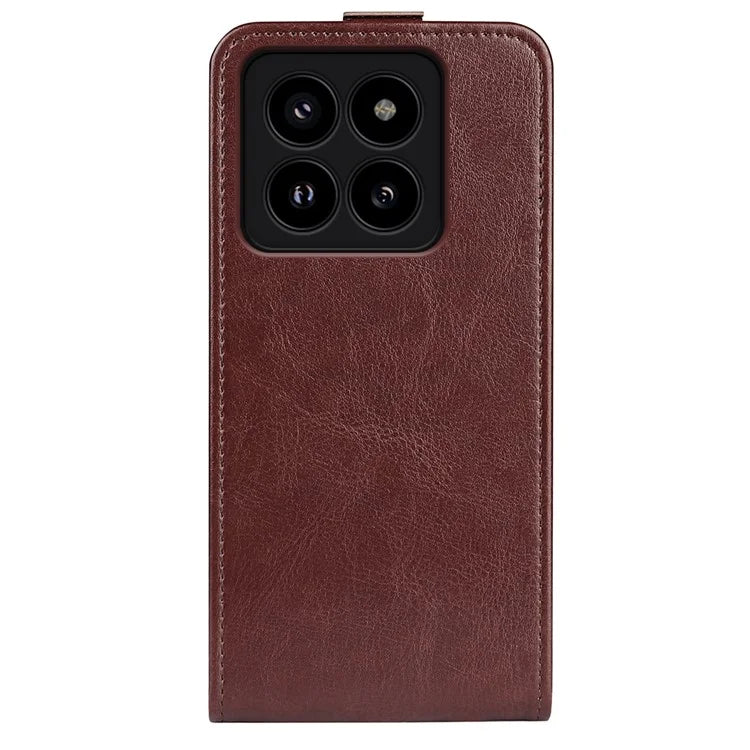 For Xiaomi 14 Pro Case Crazy Horse Texture Vertical Flip Phone Leather Cover