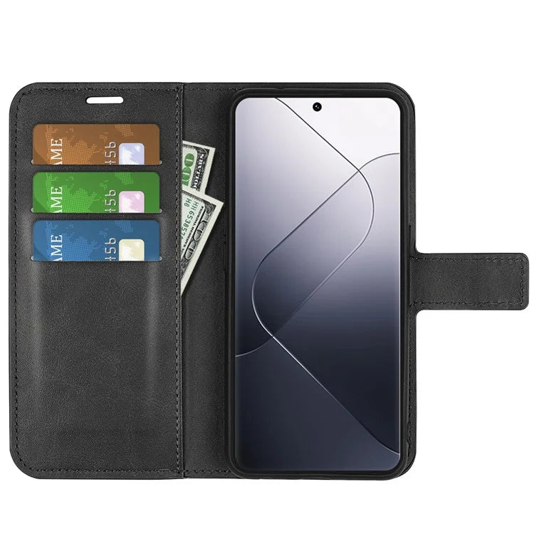 For Xiaomi 14 Pro Case Calf Texture Full Protection Phone Leather Cover
