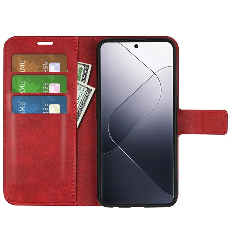 For Xiaomi 14 Pro Case Calf Texture Full Protection Phone Leather Cover