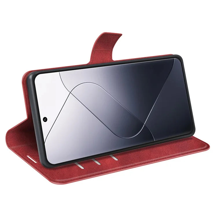 For Xiaomi 14 Pro Case Calf Texture Full Protection Phone Leather Cover