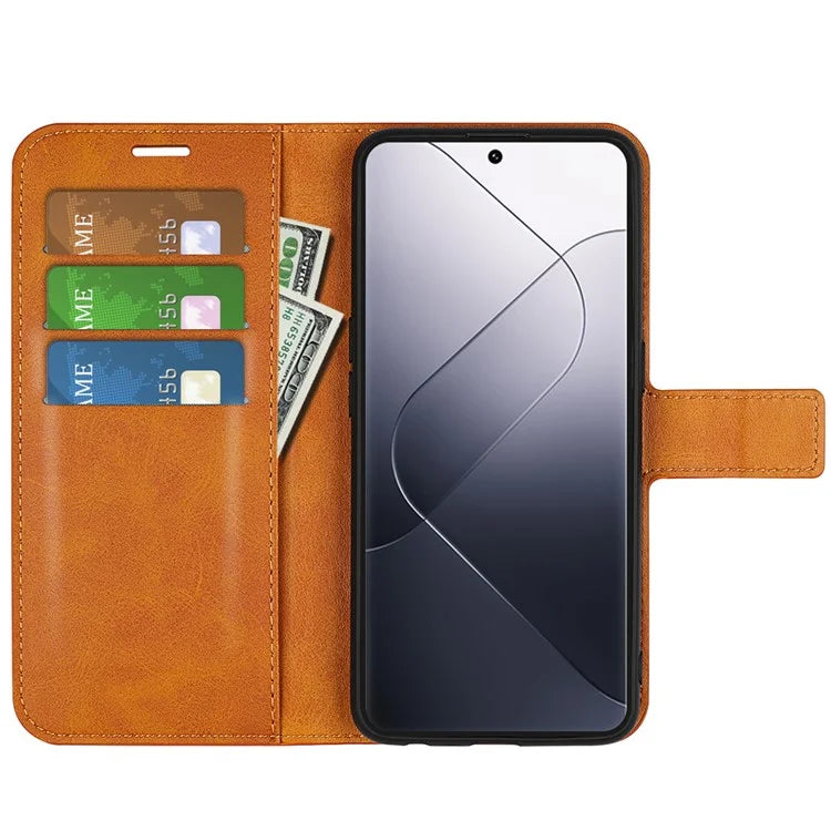 For Xiaomi 14 Pro Case Calf Texture Full Protection Phone Leather Cover