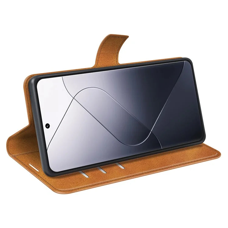 For Xiaomi 14 Pro Case Calf Texture Full Protection Phone Leather Cover