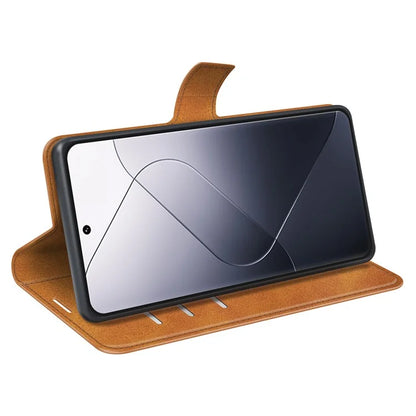 For Xiaomi 14 Pro Case Calf Texture Full Protection Phone Leather Cover