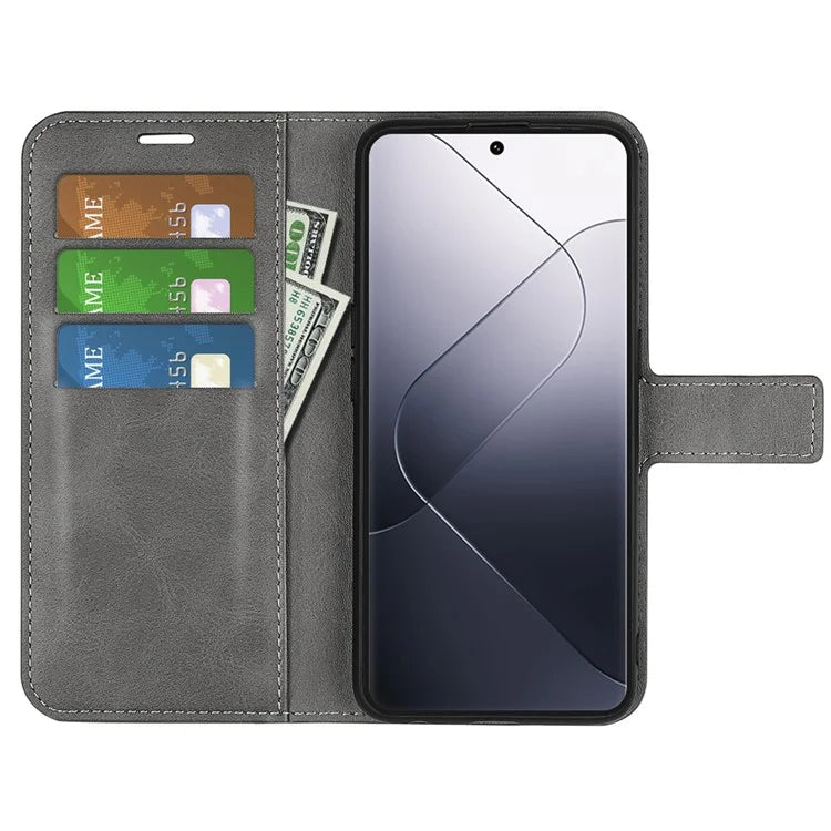 For Xiaomi 14 Pro Case Calf Texture Full Protection Phone Leather Cover