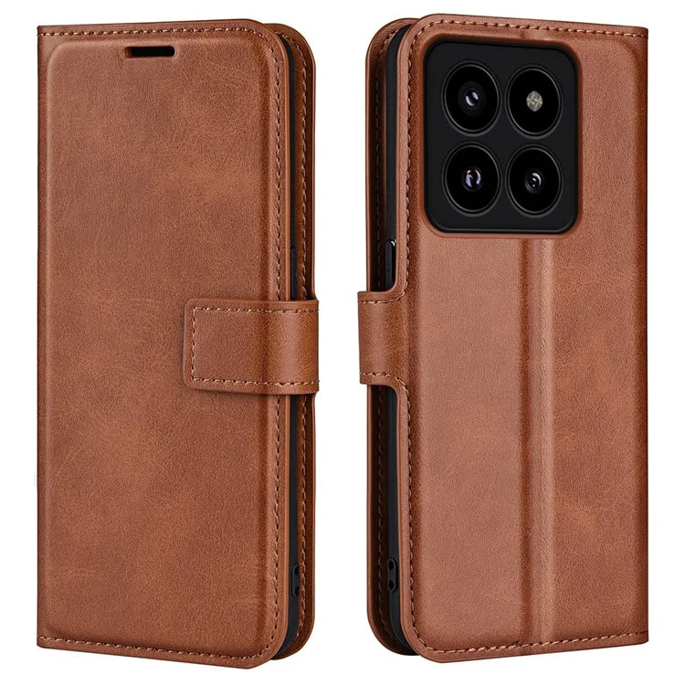 For Xiaomi 14 Pro Case Calf Texture Full Protection Phone Leather Cover