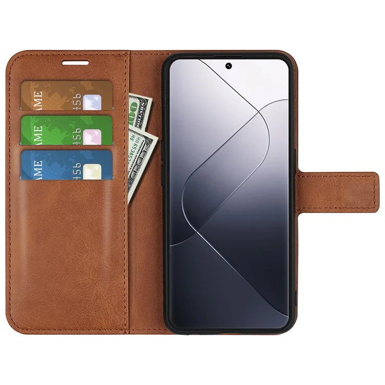 For Xiaomi 14 Pro Case Calf Texture Full Protection Phone Leather Cover