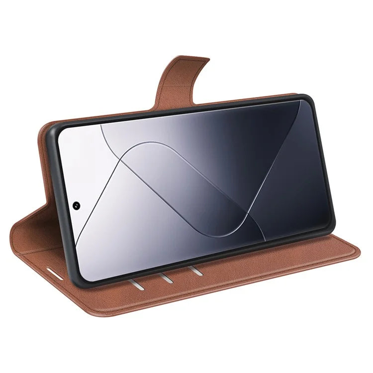 For Xiaomi 14 Pro Case Calf Texture Full Protection Phone Leather Cover
