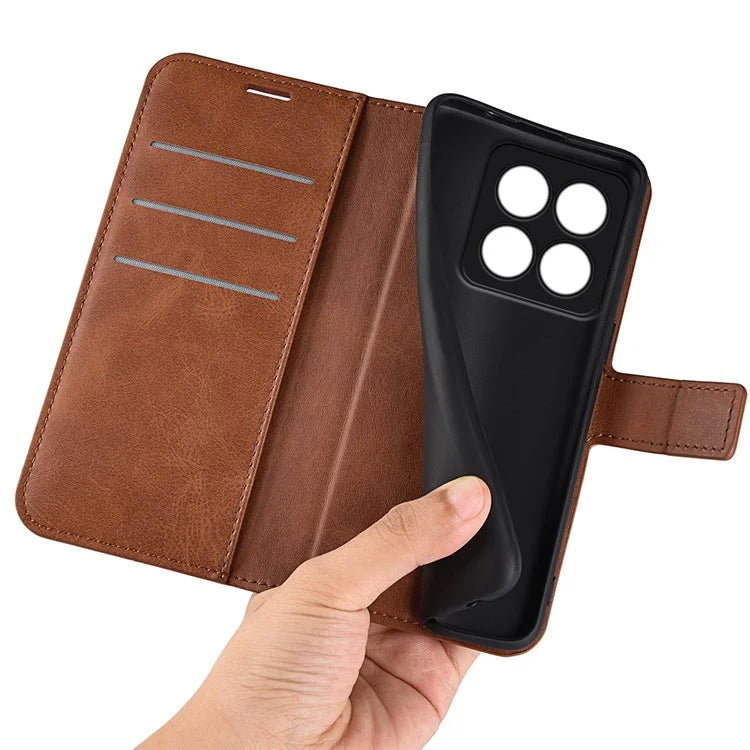 For Xiaomi 14 Pro Case Calf Texture Full Protection Phone Leather Cover