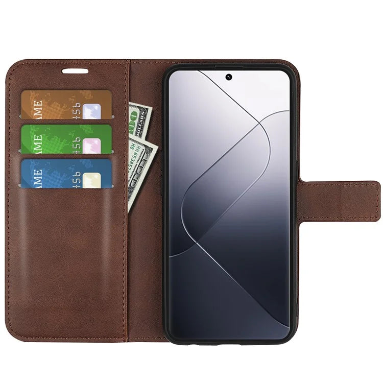 For Xiaomi 14 Pro Case Calf Texture Full Protection Phone Leather Cover