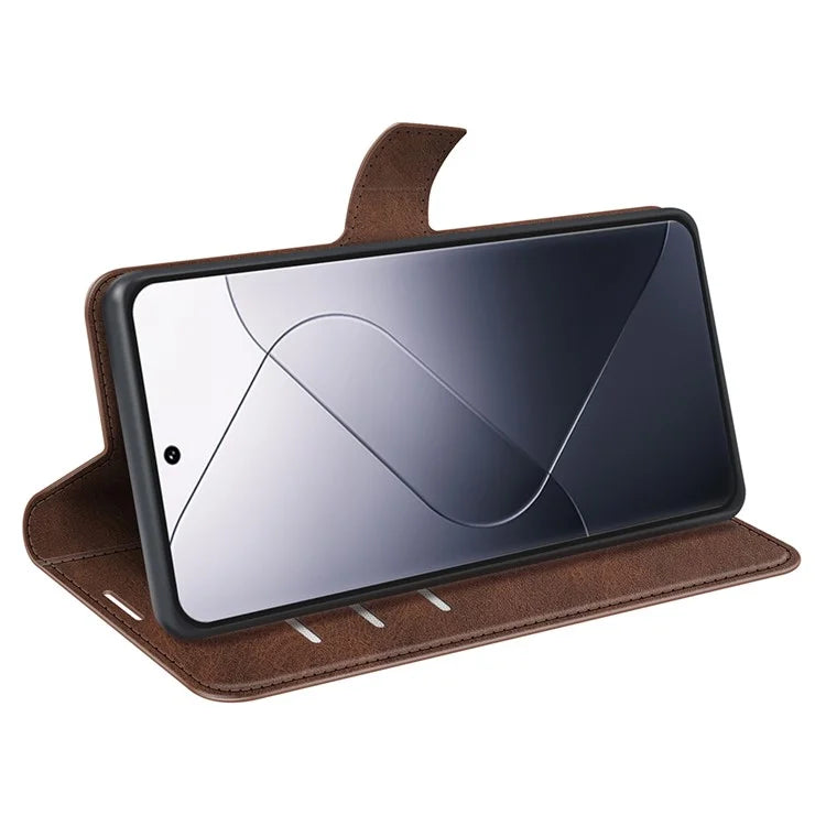 For Xiaomi 14 Pro Case Calf Texture Full Protection Phone Leather Cover