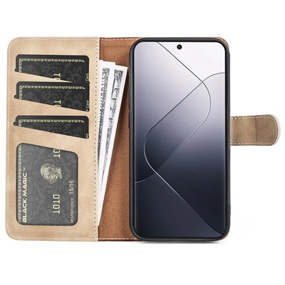 For Xiaomi 14 Pro Case Stand Wallet Color Splicing Phone Cover