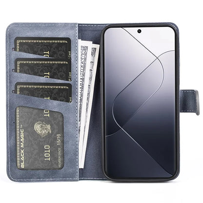 For Xiaomi 14 Pro Case Stand Wallet Color Splicing Phone Cover