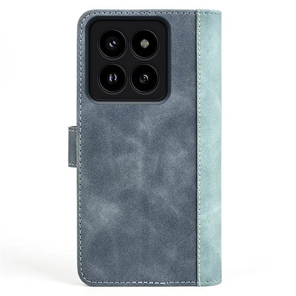 For Xiaomi 14 Pro Case Stand Wallet Color Splicing Phone Cover